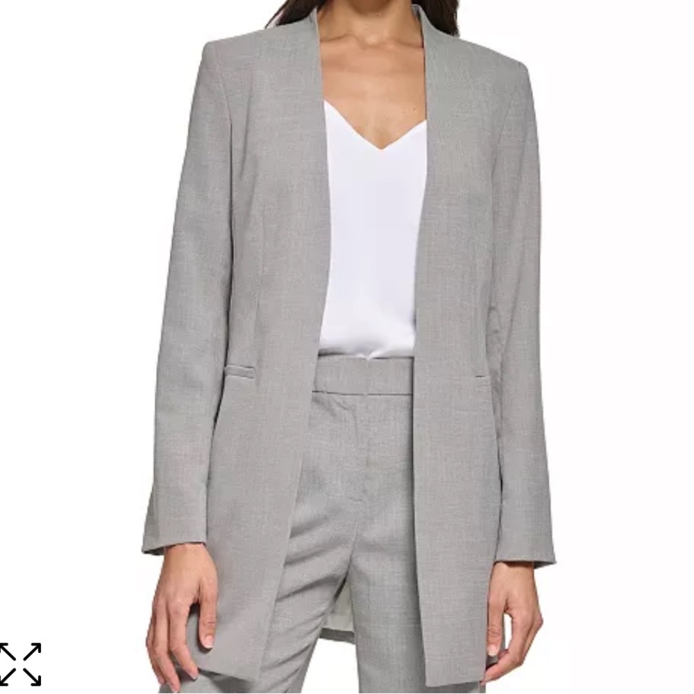 CALVIN KLEIN Women's Open Front Collarless Topper Jacket size 4